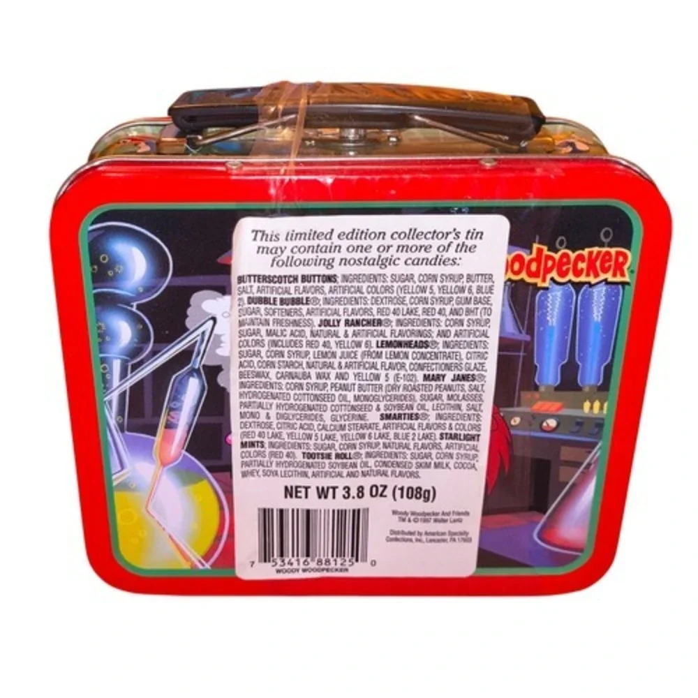 1997 Woody Woodpecker Mini Lunchbox Tin Box Mad Scientist - Sealed